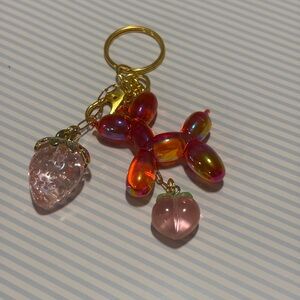 Red Balloon Dog Keychain